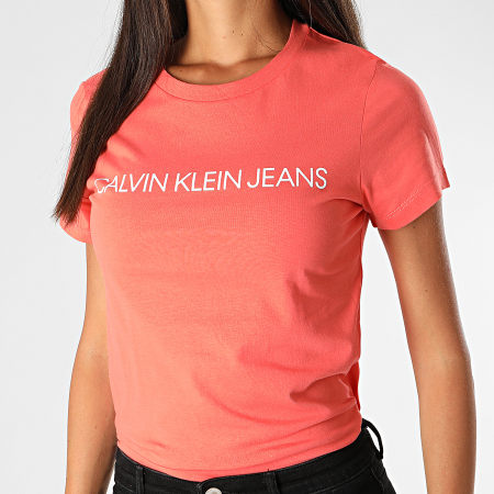 Calvin Klein - Tee Shirt Femme Institutional Logo 3127 Orange
