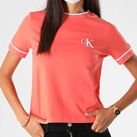 Calvin Klein - Tee Shirt CK Embroidery Tippin 4139 Orange Corail