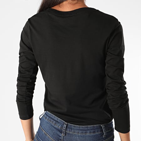 Calvin Klein - Tee Shirt Manches Longues Femme CK Embroidery 4143 Noir