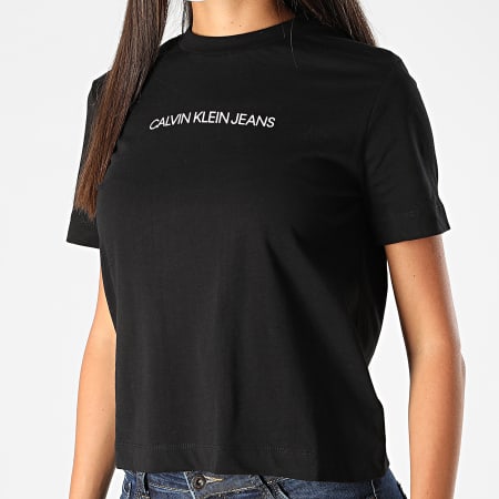 Calvin Klein - Tee Shirt Femme Shrunken Institution 4220 Noir