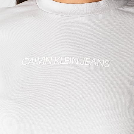 Calvin Klein - Tee Shirt Femme Shrunken Institution 4220 Lila