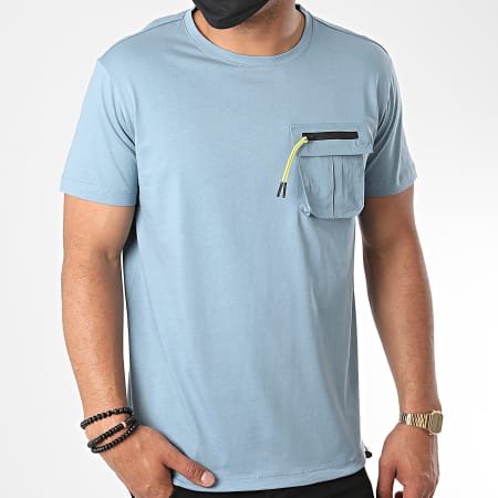KZR - Tee Shirt Poche MK-18201 Bleu