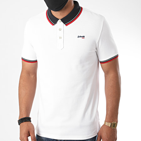 Schott NYC - Polo Manches Courtes Harbours Blanc