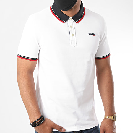 Schott NYC - Polo Manches Courtes Harbours Blanc