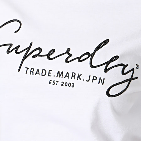 Superdry - Tee Shirt Femme Alice Script Embroidery Entry W1010180A Blanc