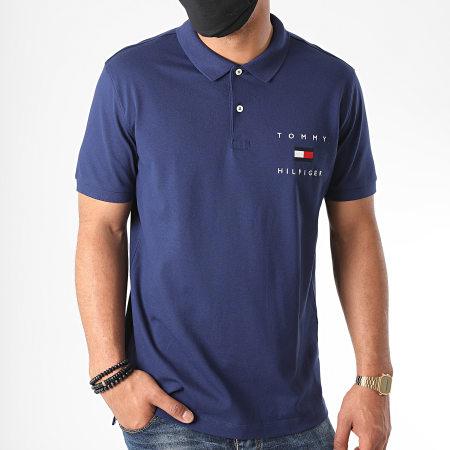 Tommy Hilfiger - Polo Manches Courtes Tommy Flag 4152 Bleu Marine