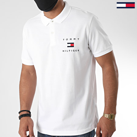 Tommy Hilfiger - Polo Manches Courtes Tommy Flag 4152 Blanc