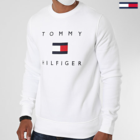 Tommy Hilfiger - Sweat Crewneck Tommy Flag 4204 Blanc