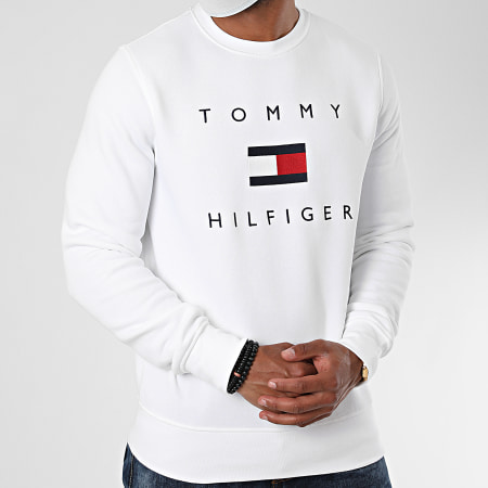 Tommy Hilfiger - Sweat Crewneck Tommy Flag 4204 Blanc