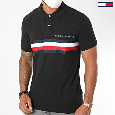 Tommy Hilfiger - Polo Manches Courtes Global STP Chest Tape 4439 Noir