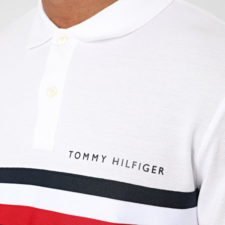 Tommy Hilfiger - Polo Manches Courtes Global STP Chest Tape 4439 Blanc