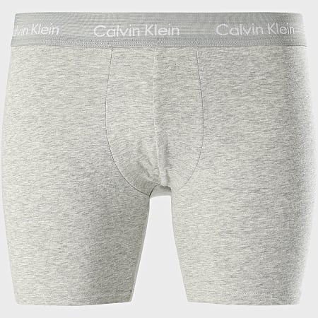 Calvin Klein - Lot De 3 Boxers Cotton Stretch NB1770A Noir Gris Chiné Vert