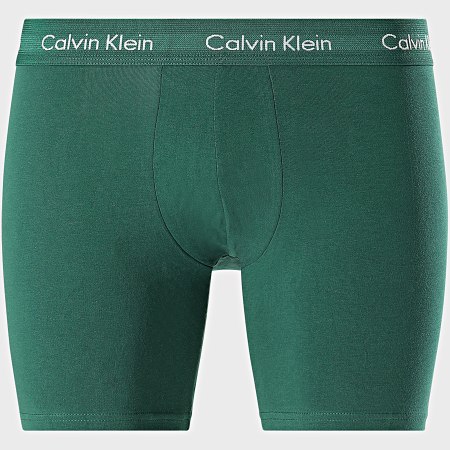 Calvin Klein - Lot De 3 Boxers Cotton Stretch NB1770A Noir Gris Chiné Vert