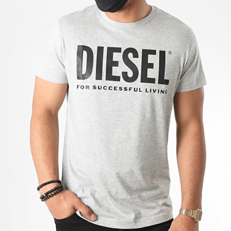 Diesel - Tee Shirt Diego Logo 00SXED-0AAXJ Gris Chiné