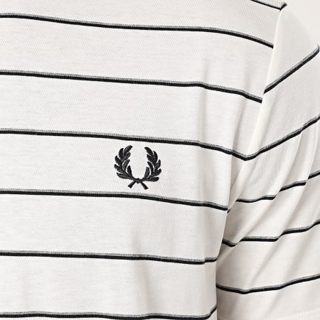 Fred Perry - Tee Shirt A Rayures Fine Stripe M8532 Blanc
