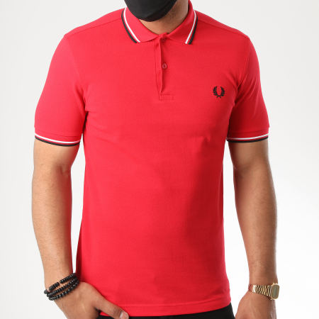 Fred Perry - Polo Manches Courtes Twin Tipped M3600 Rouge
