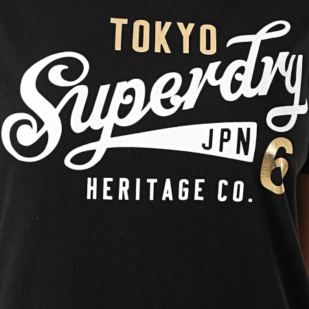 Superdry - Robe Tee Shirt Femme Core Graphic W8010185A Noir