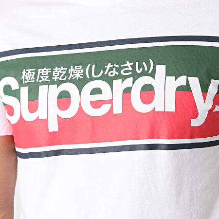 Superdry - Tee Shirt Core Logo Stripe Blanc