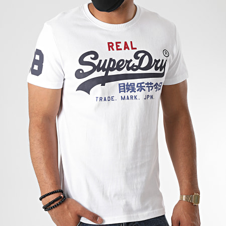 Superdry - Tee Shirt Vintage Logo Tri M10036NS Blanc