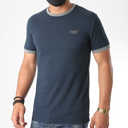 Superdry - Tee Shirt OL Ringer M1010153A Bleu Marine