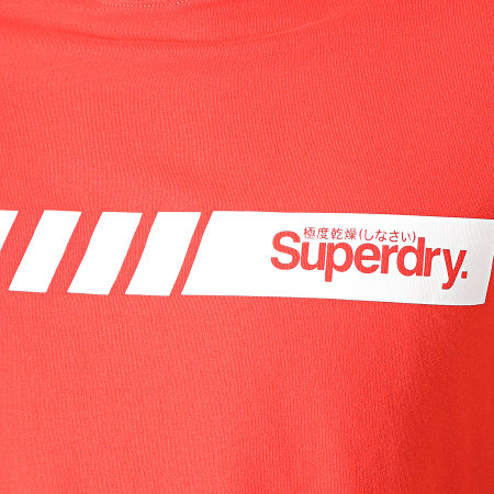 Superdry - Tee Shirt Core Logo Sport Stripe M1010168A Rouge
