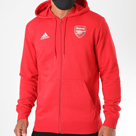 Adidas Sportswear - Sweat Zippé Capuche Arsenal FQ6928 Rouge