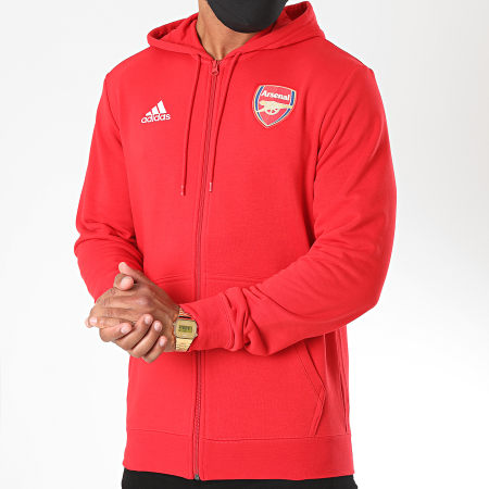 Adidas Sportswear - Sweat Zippé Capuche Arsenal FQ6928 Rouge