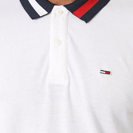 Tommy Jeans - Polo Manches Courtes Flag Neck 6576 Blanc