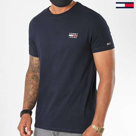 Tommy Jeans - Tee Shirt Chest Logo 7472 Bleu Marine