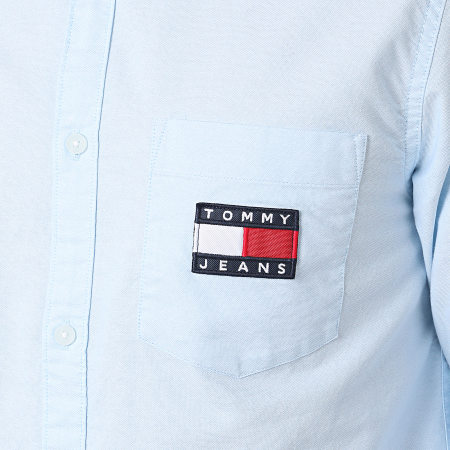 Tommy Jeans - Chemise Manches Longues Oxford Badge 7895 Bleu Ciel