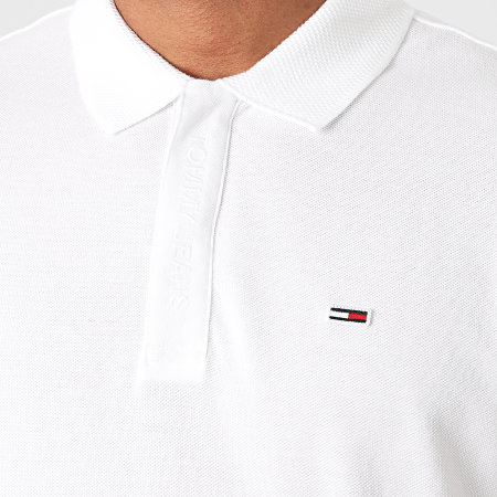 Tommy Jeans - Polo Manches Courtes Branded Sleeve 8375 Blanc