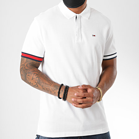 Tommy Jeans - Polo Manches Courtes Branded Sleeve 8375 Blanc