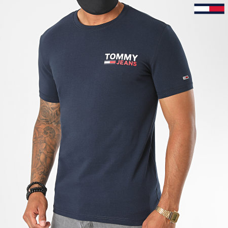 Tommy Jeans - Tee Shirt Stretch 8702 Bleu Marine