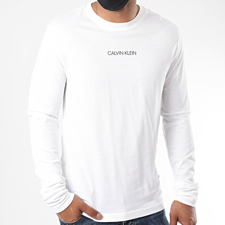 Calvin Klein - Tee Shirt Manches Longues Liquid Logo 5646 Blanc