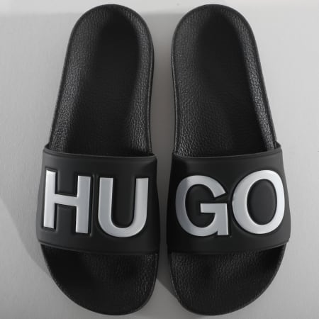 HUGO - Claquettes Time Out Slip 50411426 Noir Blanc