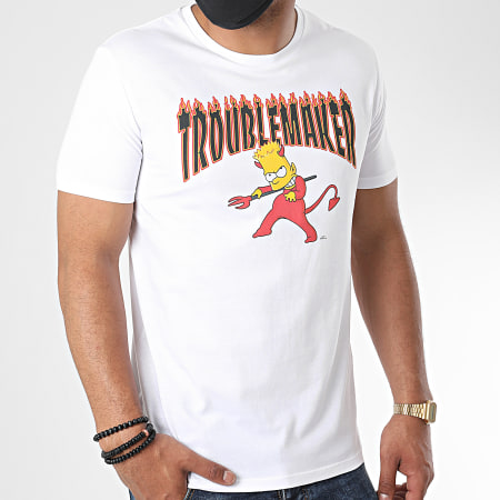 The Simpsons - Tee Shirt Evil Troublemaker Blanc