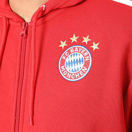 Adidas Sportswear - Sweat Zippé Capuche A Bandes FC Bayern FR3974 Rouge