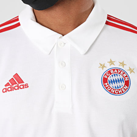 Adidas Performance - Polo Manches Courtes A Bandes FC Bayern FR3973 Blanc