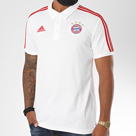 Adidas Sportswear - Polo Manches Courtes A Bandes FC Bayern FR3973 Blanc
