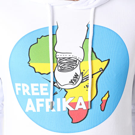 Y et W - Sweat Capuche Free Afrika Back Blanc