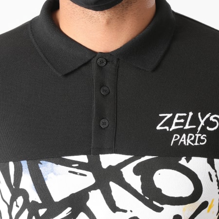 Zelys Paris - Polo Manches Courtes Gravity Noir Blanc