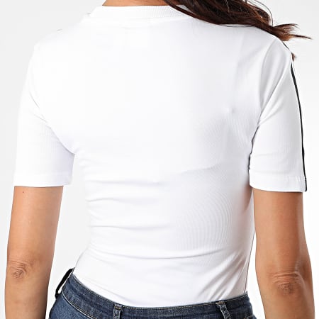 Adidas Originals - Tee Shirt Slim Femme A Bandes FM2591 Blanc