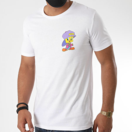 Looney Tunes - Camiseta Typo Titi Espalda Blanca