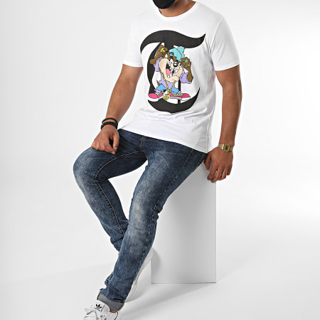 Looney Tunes - Tee Shirt Typo Taz Blanc