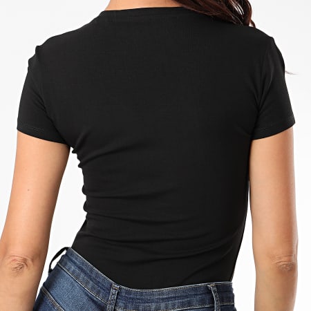 Guess - Tee Shirt Slim Femme Avec Strass W0YI85-J1300 Noir Floral