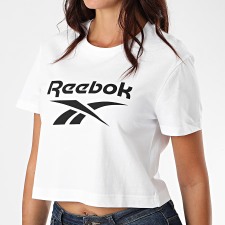 Reebok - Tee Shirt Crop Femme Classic F Big Logo FT8177 Blanc