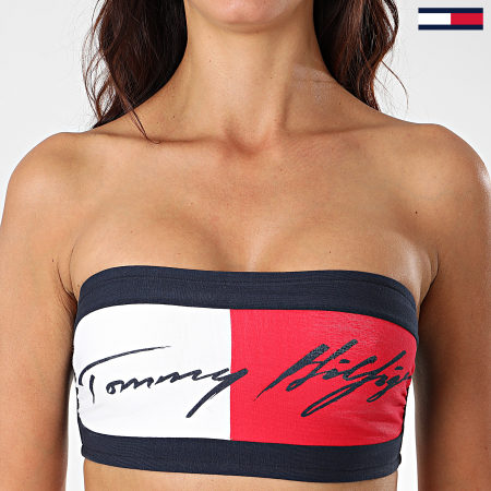Tommy Hilfiger - Bandeau Femme Tricolore Signature 2245 Bleu Marine Rouge Blanc