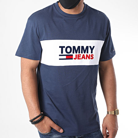 Tommy Jeans - Tee Shirt Pieced Band Logo 8360 Bleu Marine