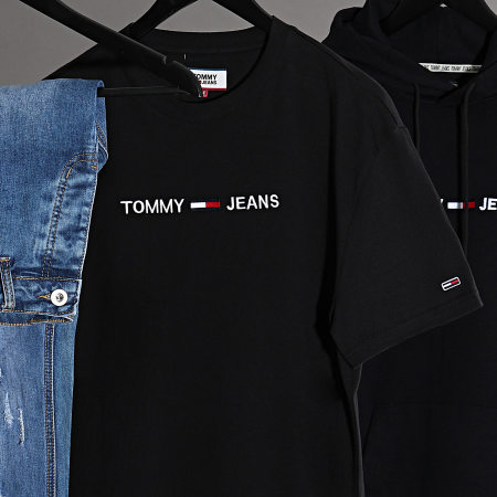 Tommy Jeans - Tee Shirt Straight Logo 8472 Noir
