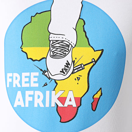 Y et W - Crewneck Sudadera Free Afrika Back Blanco